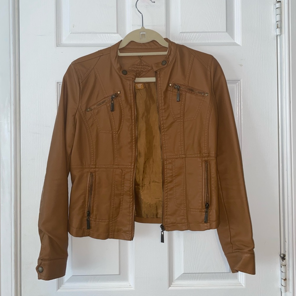 Brown Short Leather Jacket